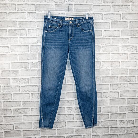 AMO Denim Twist Mariner Cropped skinny Jeans blue wash size 27 - Picture 5 of 10